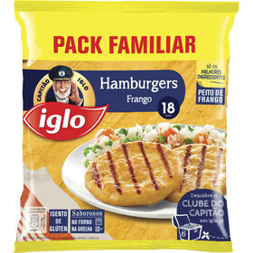 Hambúrguer De Frango Sem Glúten Capitão Iglo 1,080 kg (18 Un)