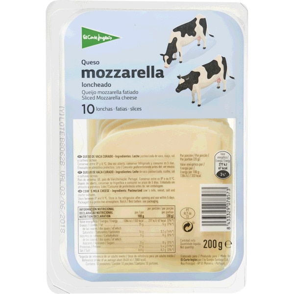 Queijo Mozzarella Em Fatias 200 g
