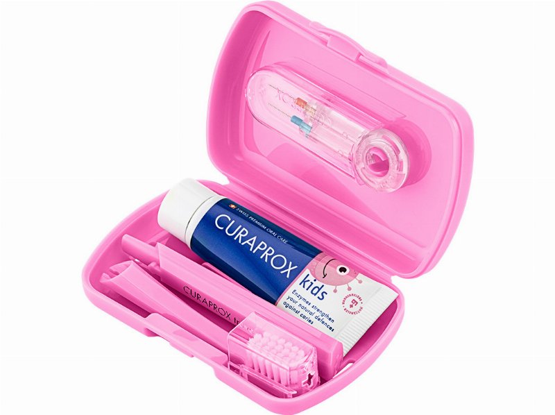 Kit Viagem Curaprox Kids - Rosa