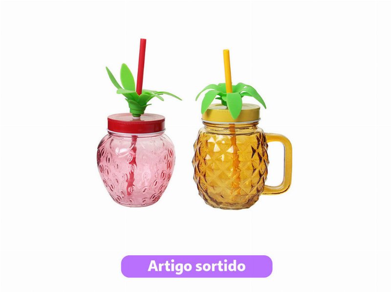 Copo Vidro Com Palhinha Actuel 48 cl Modelos Sortidos
