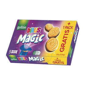 Bolachas Magic Dibus Com Recheio De Chocolate Gullón 220 gr (4 Un + 1 Un Grátis)