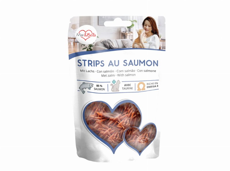 Snack Gato Max&Bella Tiras De Salmão 50 g