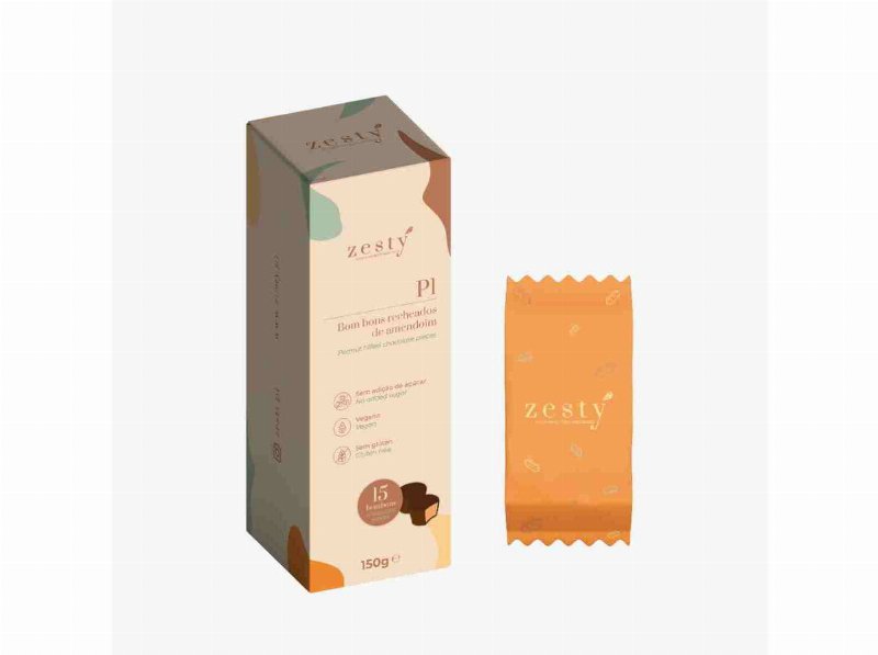 Bombons Zesty Creme Amendoim Sem Açúcar 150 g