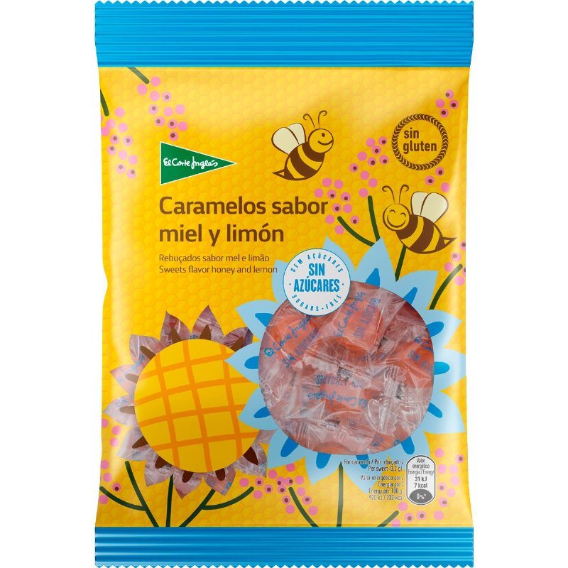 Rebuçados De Mel E Limão Sem Açúcar Sem Glúten 125 g