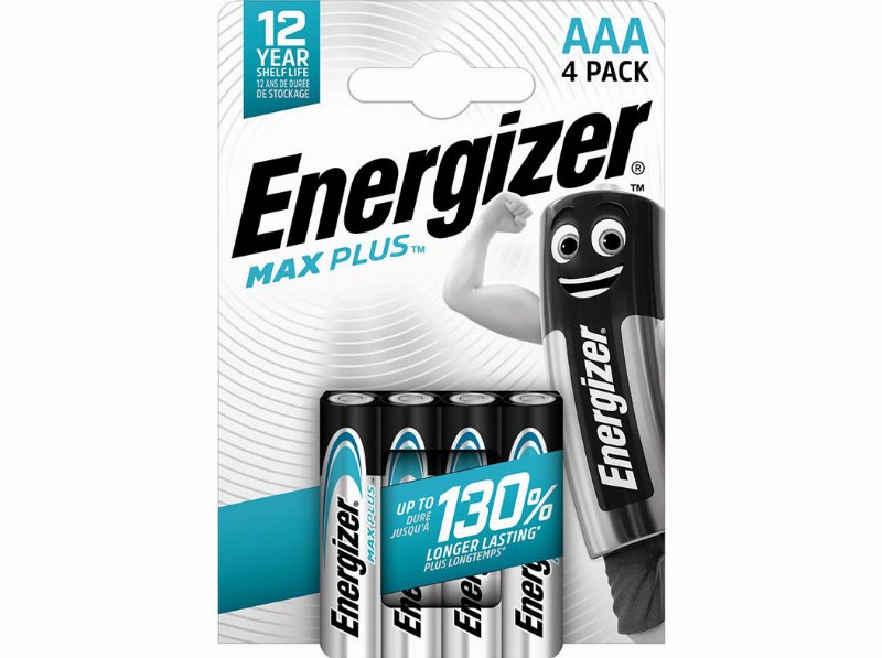 Pilhas Max Plus Energizer Lr03 Aaa Pack 4 Unidades