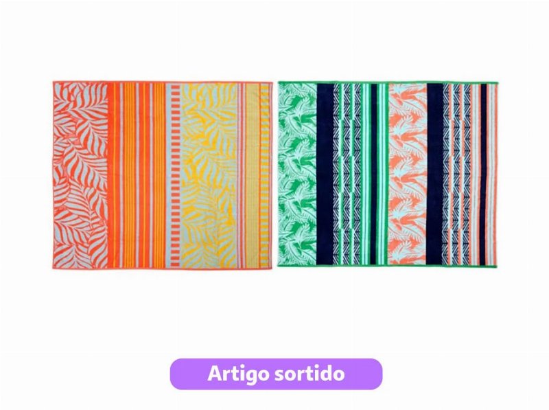 Toalha Praia Aveludada Actuel Jacquard 400G150X180Cm Modelos Sortidos