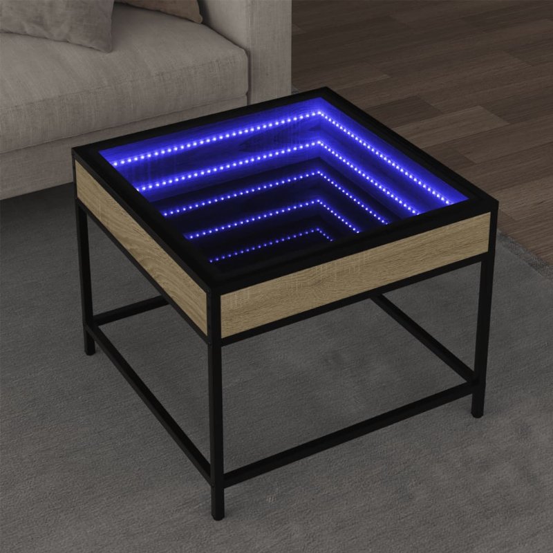 Hkh Mesa De Centro Luzes Led Infinity Carvalho Sonoma