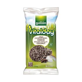 Tortitas Vitalday De Arroz, Chocolate E Coco Sem Glúten Gullón 117,6 gr (4 Un)