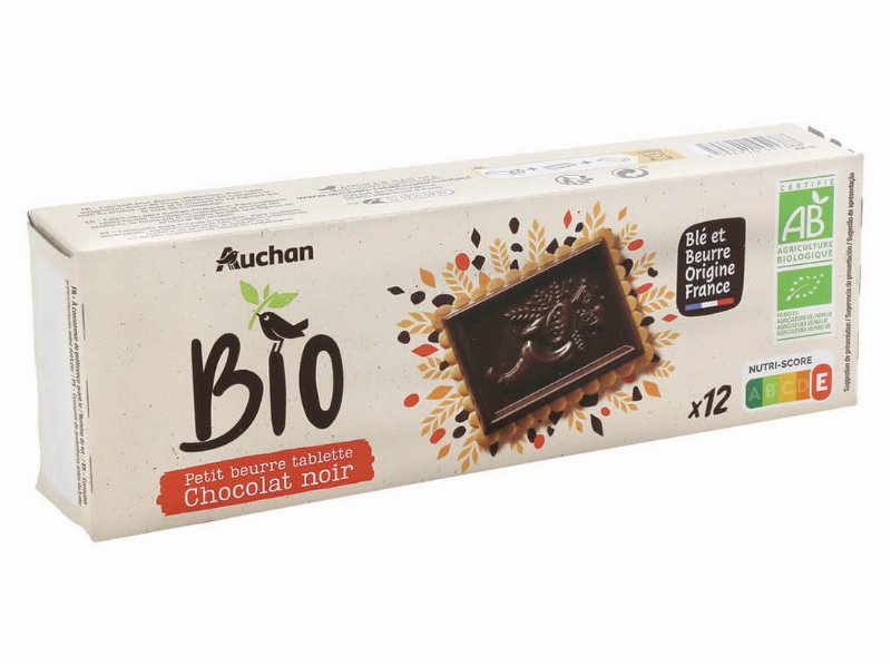 Bolacha Auchan Manteiga Bio Cob Com Chocolate Preto 150 g