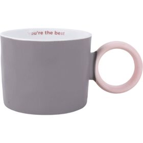 Caneca Com Asa Argola 380 ml Castanha Smile Kasa