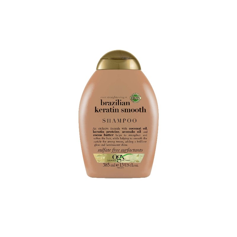 Champô Ogx Queratina Brasileira Sem Sulfatos 385 ml