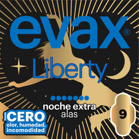 Pensos Higiénicos Liberty Noite Extra Com Abas Evax 9 Un