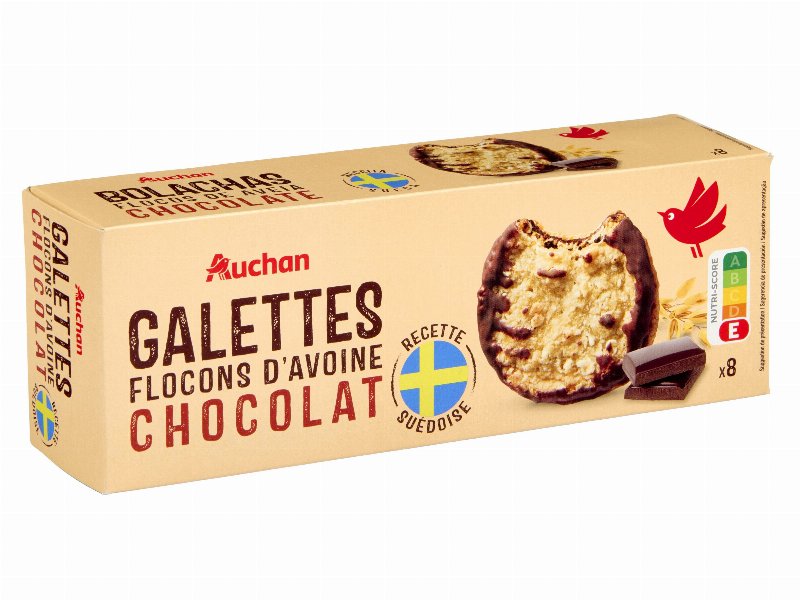 Bolacha Auchan Sueca Flocos Aveia Chocolate 150 g