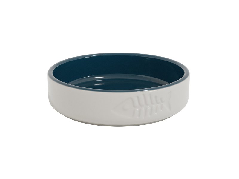 Comedouro Para Gato Pepe Ted Navy Cerâmica 13.5Cm