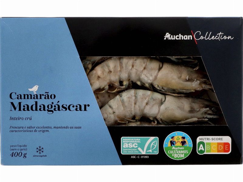 Camarão Madagáscar Crú Auchan Collection Cultivamos O Bom Asc 10/20 400 g