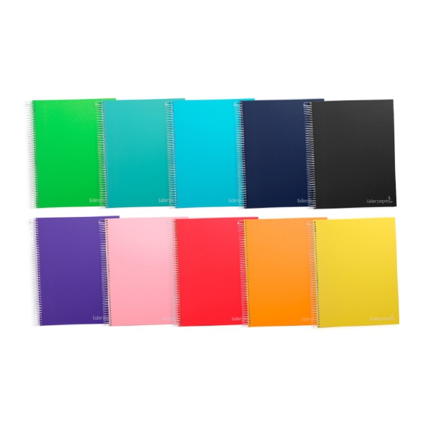 Caderno Espiral Pautado Várias Cores A4 Liderpapel