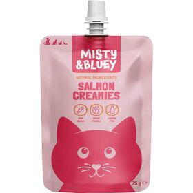 Snack Para Gato Creamy Salmão Misty & Bluey 75 g