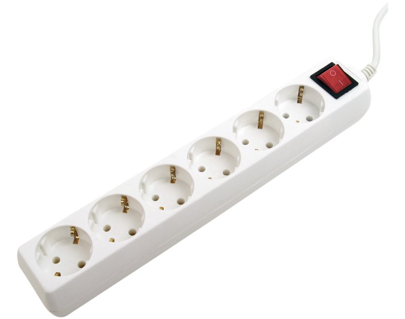 Extensão Sextupla Com Interruptor Cabo Com 1.5M