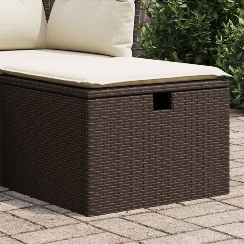 Hkh Banco De Jardim Com Almofadão 55X55X37 Cm Vime Pe Castanho - Marrom