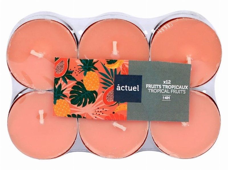 Tealights Aromático Actuel Frutos Tropicais Pack 12 Unidades