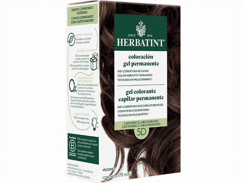 Coloração Herbatint Castanho Claro Dourado D5 150 ml