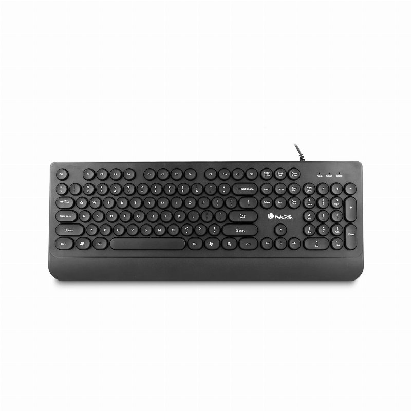 Ngs Teclado Com Ligação Usb Teclas Circulares E Apoio De Pulso