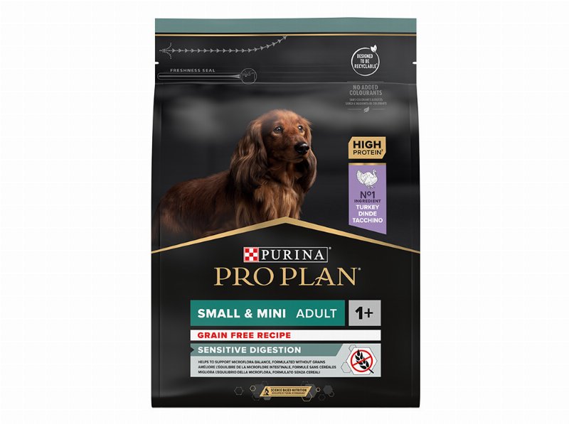 Ração Cão Mini Pro Plan Grain Free Peru Digestão Sensível 2.5 kg