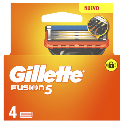 Recargas Para Máquina De Barbear Fusion 5 Gillette 4Un