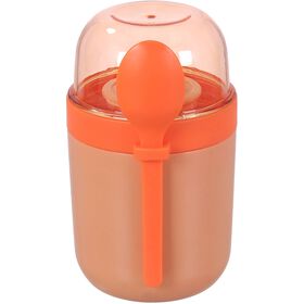 Taça Para Iogurte Com Divisórias E Colher Laranja