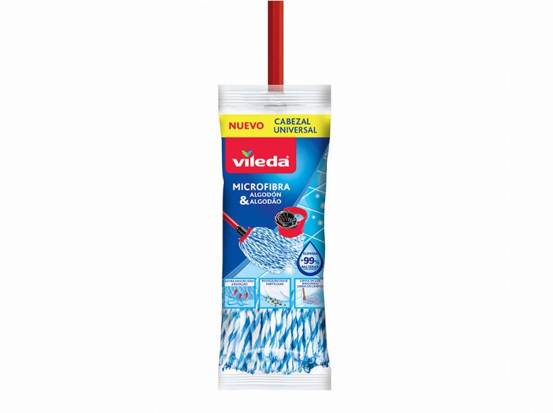 Esfregona Microfibra E Algodão Vileda Completa