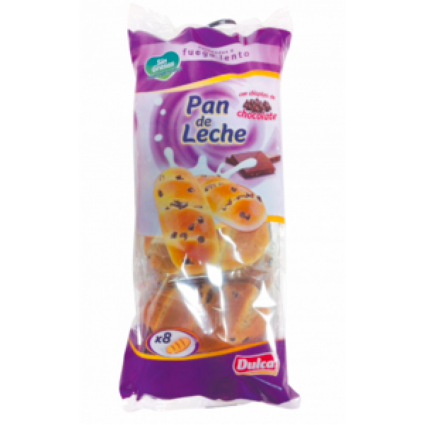 Pão De Leite Com Pepitas De Chocolate Dulca 8Un
