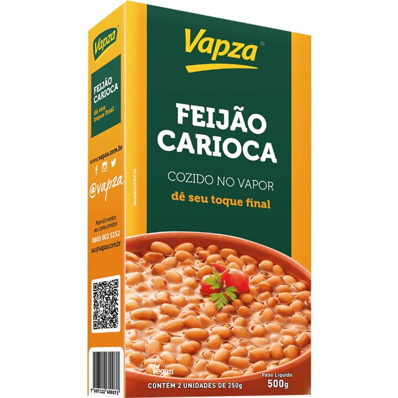 Feijão Carioca Cozido No Vapor 500 g