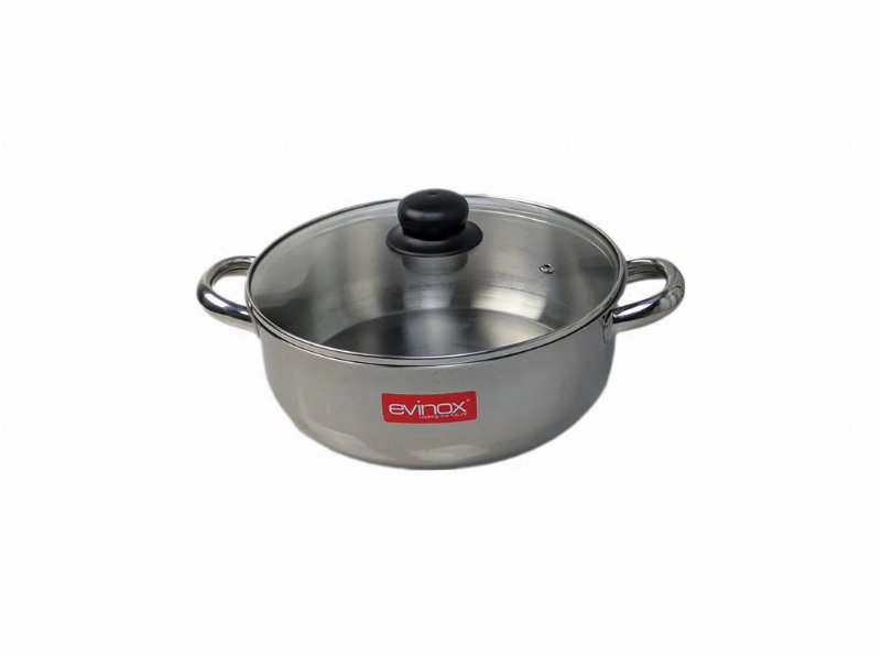 Cacarola Com Asas E Tampa De Indução Evem Inox Em Inox 26Cm