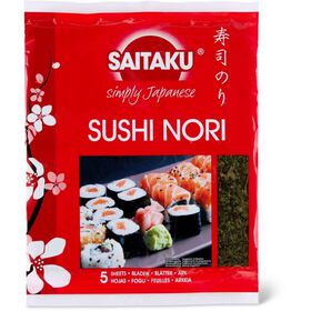 Folhas Algas Sushi Nori Saitaku 5 Un