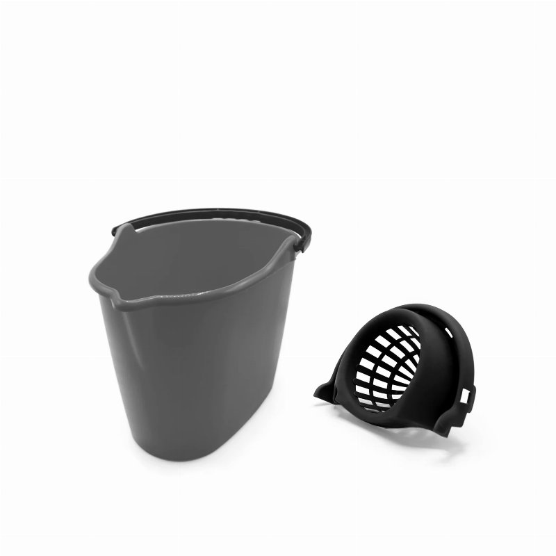 Hkh Balde Oval Cinza Com Espremedor 15 l