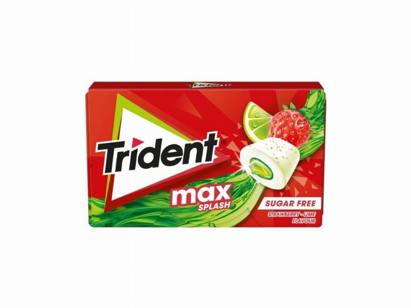 Pastilhas Trident Elásticas Max Splash Morango Lima 22 g