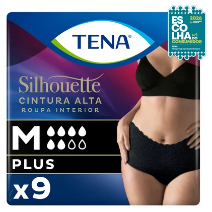 Cuecas Incontinência Tamanho M Preta Tena Silhouette 9 Un
