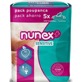 Toalhitas Bebé Sensitive Nunex 270 Un (5 X 54 Un)