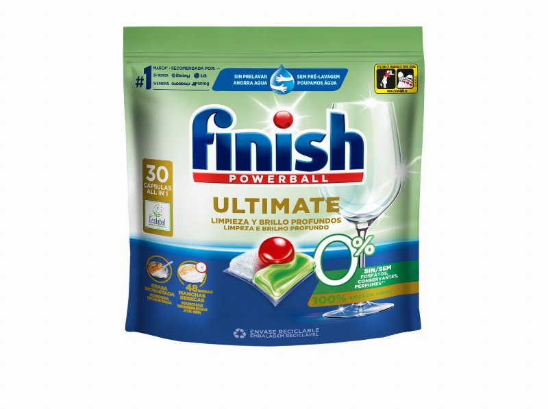 Detergente Loiça Máquina Finish 0% Ultimate 30P