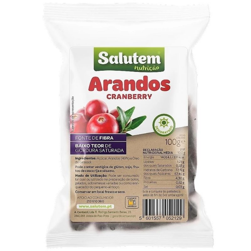 Bagas Cranberry Desidratado Salutem 100 g