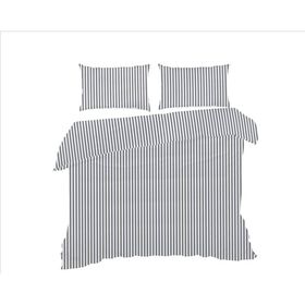 Conjunto Capa Edredão Microfibra 240X220Cm Riscas Cinza Kasa 1 Un
