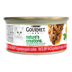 Comida Húmida Para Gato Adulto Vaca Lata Purina Gourmet Nature 85 g