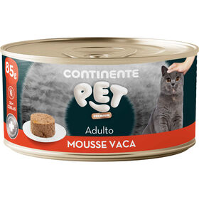 Comida Húmida Para Gato Adulto Mousse Vaca Continente Pet Premium 85 g
