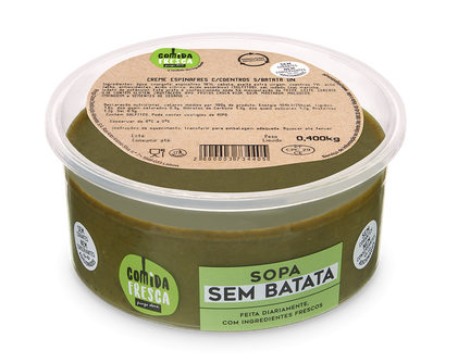 Creme De Espinafres Com Coentros Sem Batata Balance Comida Fresca 0.4Kg