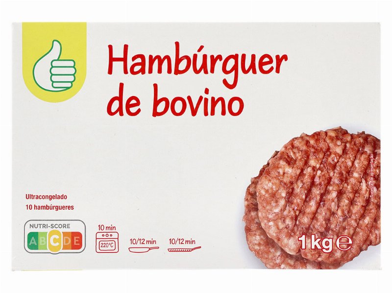 Hambúrguer Polegar 60% Bovino 10Un 1 kg