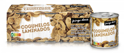 Cogumelos Laminados Em Lata Pack 3 Pingo Doce 3x0.105Kg