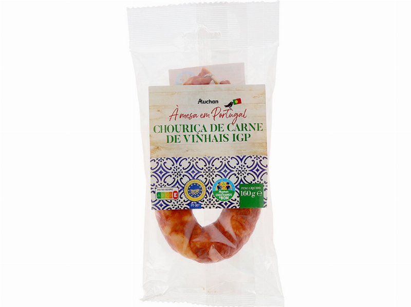 Chouriça De Carne De Vinhais Igp Auchan À Mesa Em Portugal Cultivamos O Bom 160 g