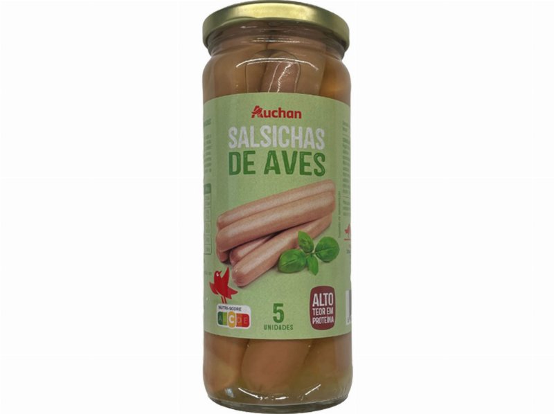 Salsichas De Aves Auchan Frasco 5Un 420 (250)G
