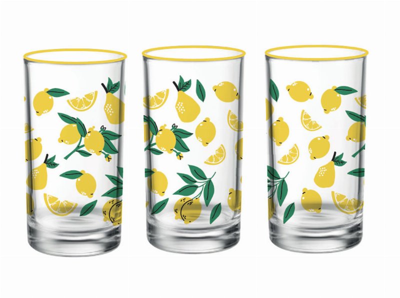 Set 3 Copos Vidro Actuel Limão 28 cl