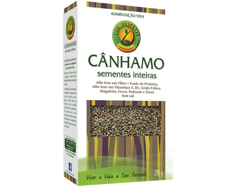 Sementes Cânhamo Cem Porcento Inteiras 200 g